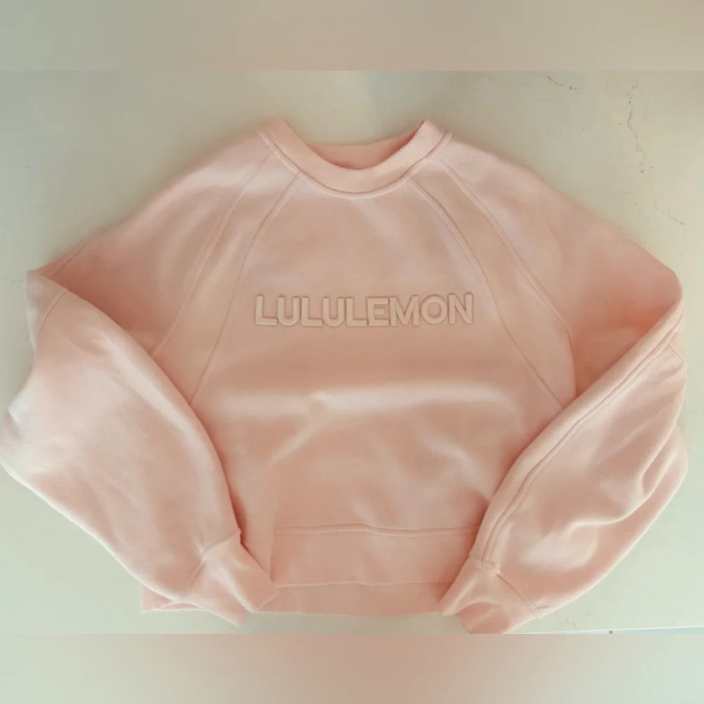 Lululemon Pink Embroidered Logo scuba Sweatshirt - Picture 1 of 2
